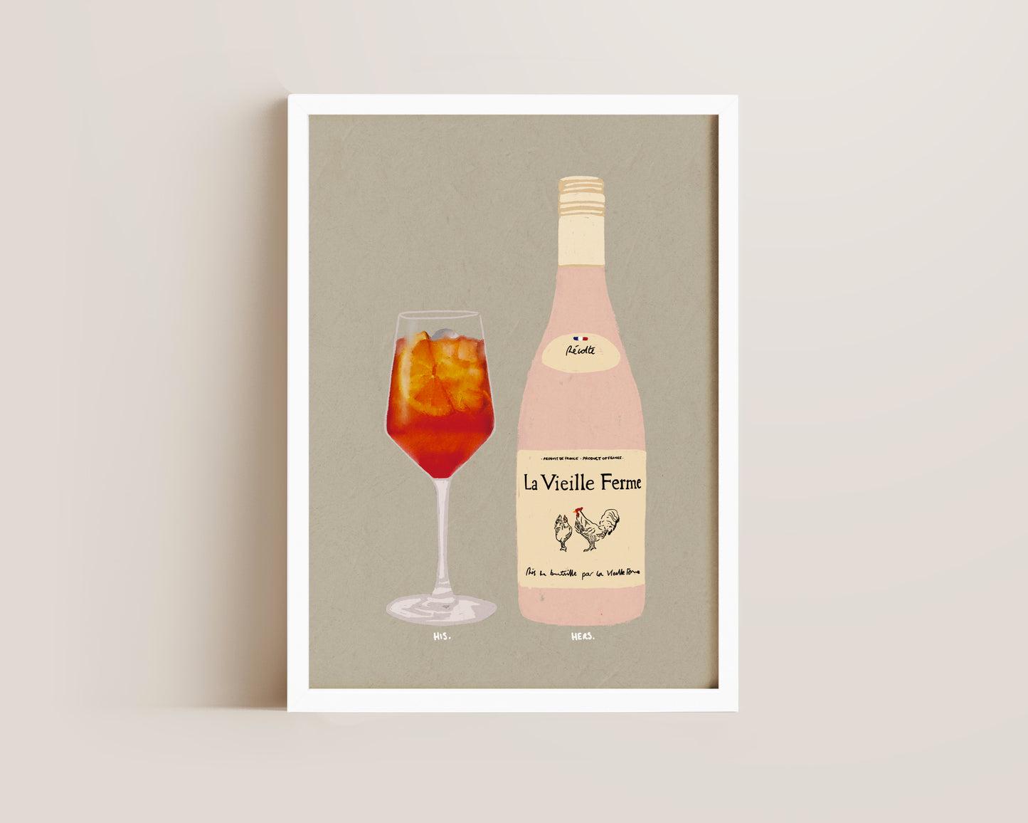 Aperol & Chicken Wine Print
