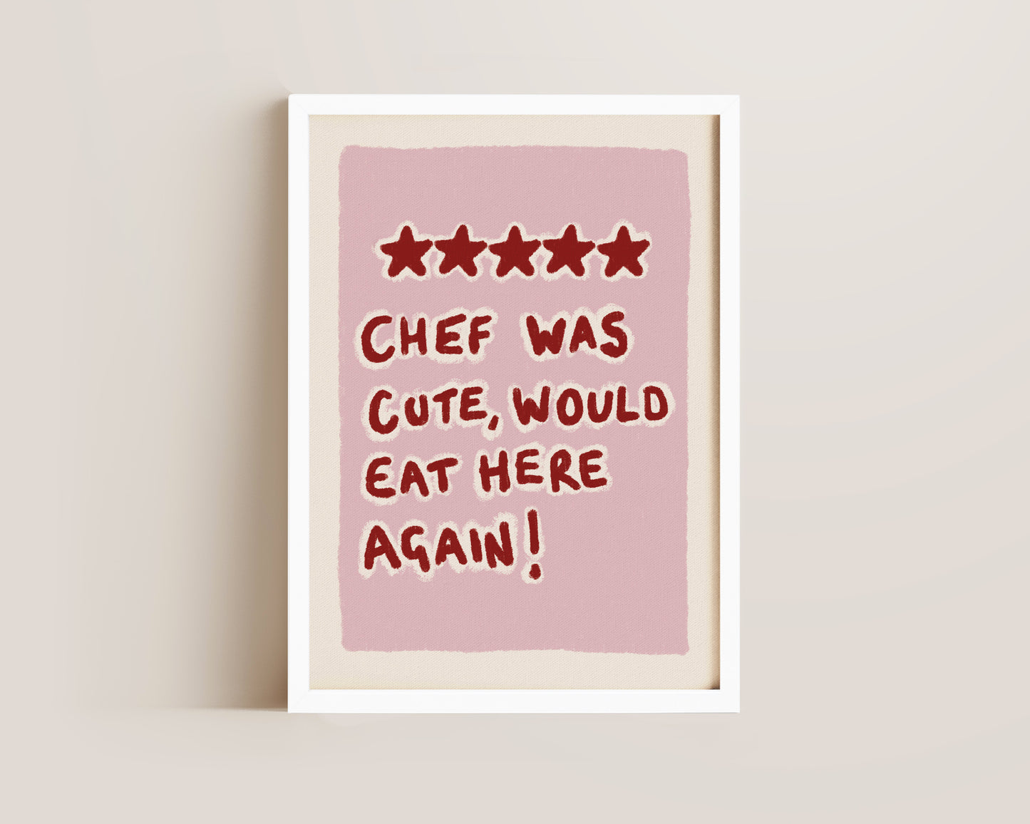 Chef Was Cute Pink Print