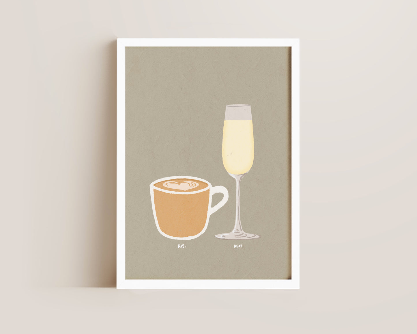 Coffee & Prosecco Glass Print