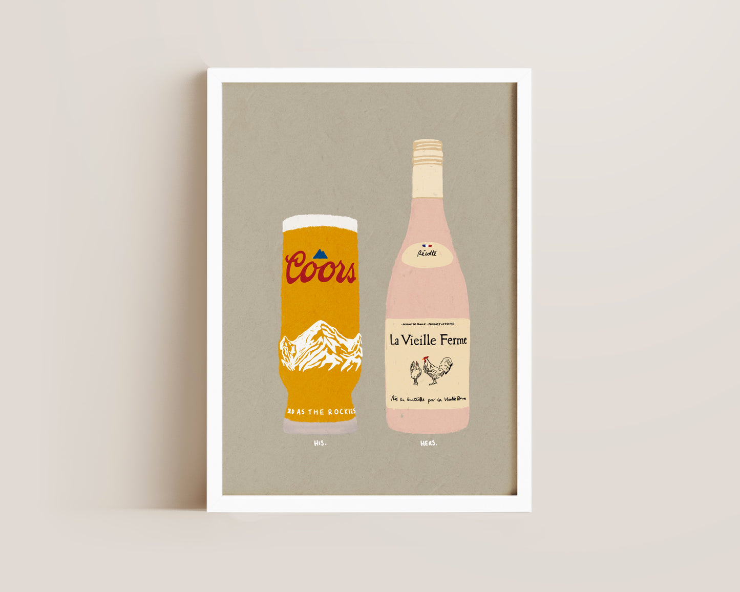Coors & Chicken Wine Print