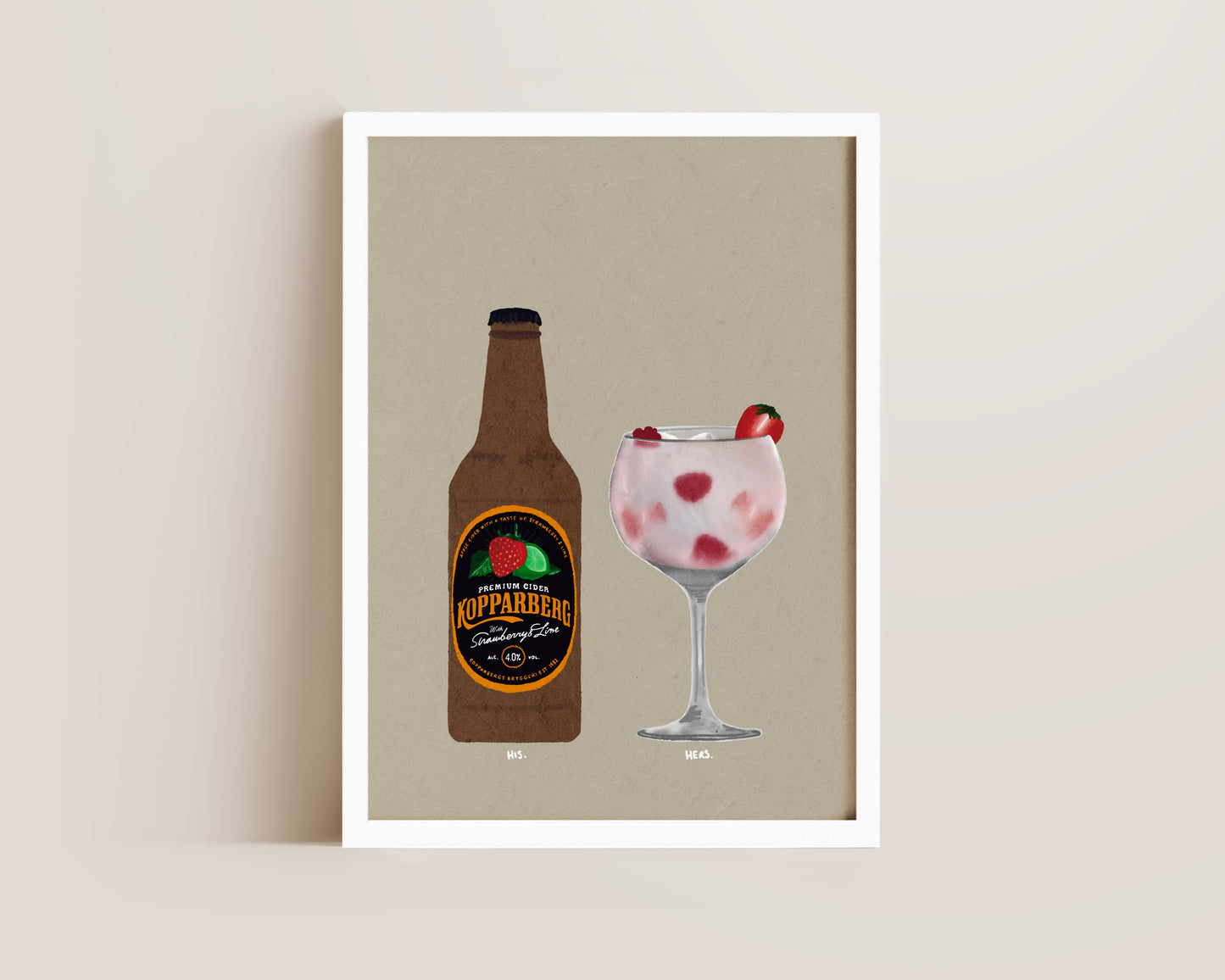 Strawberry Lime Kopparberg & Pink Gin And Tonic Print