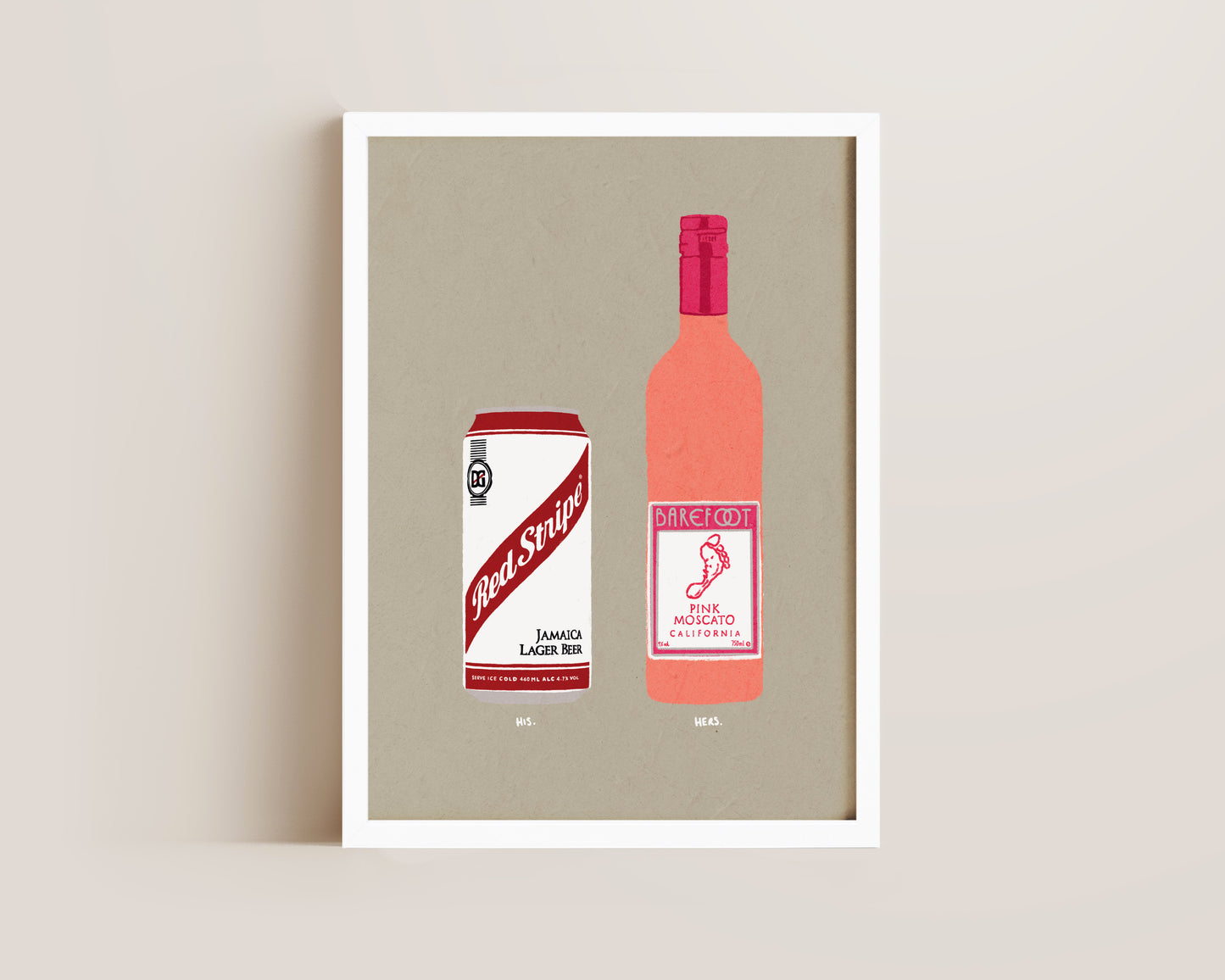 Red Stripe & Pink Moscato Print
