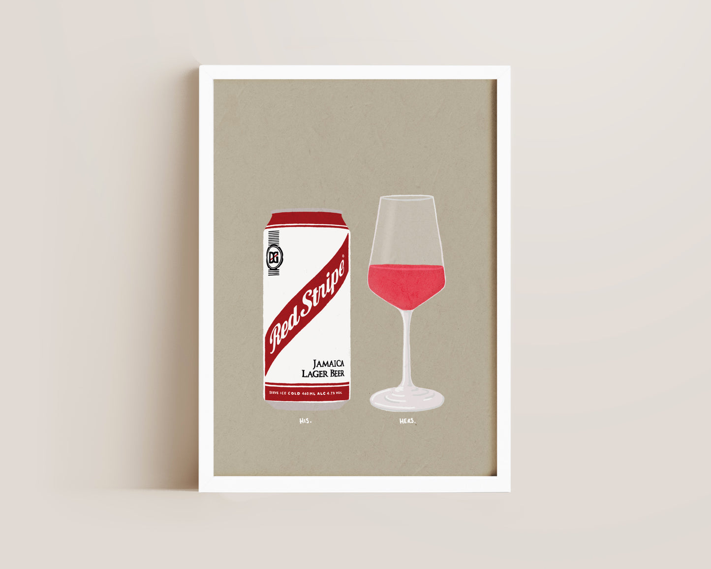Red Stripe & Rose Print