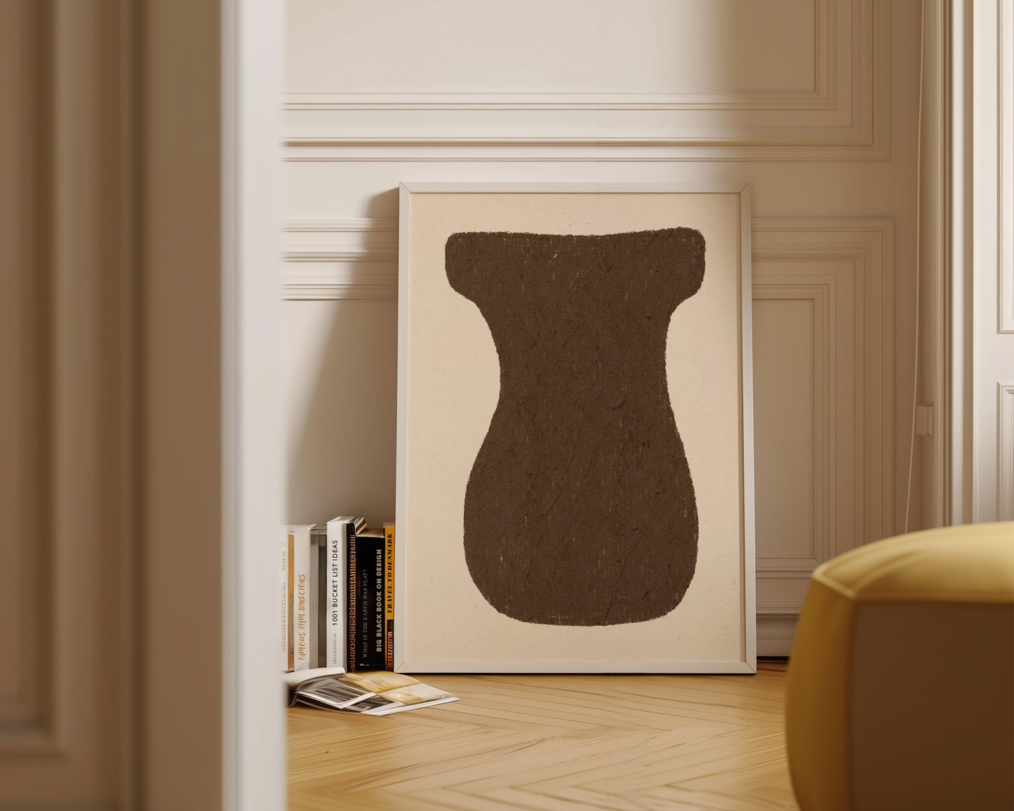 Abstract Brown Vase Oil Pastel