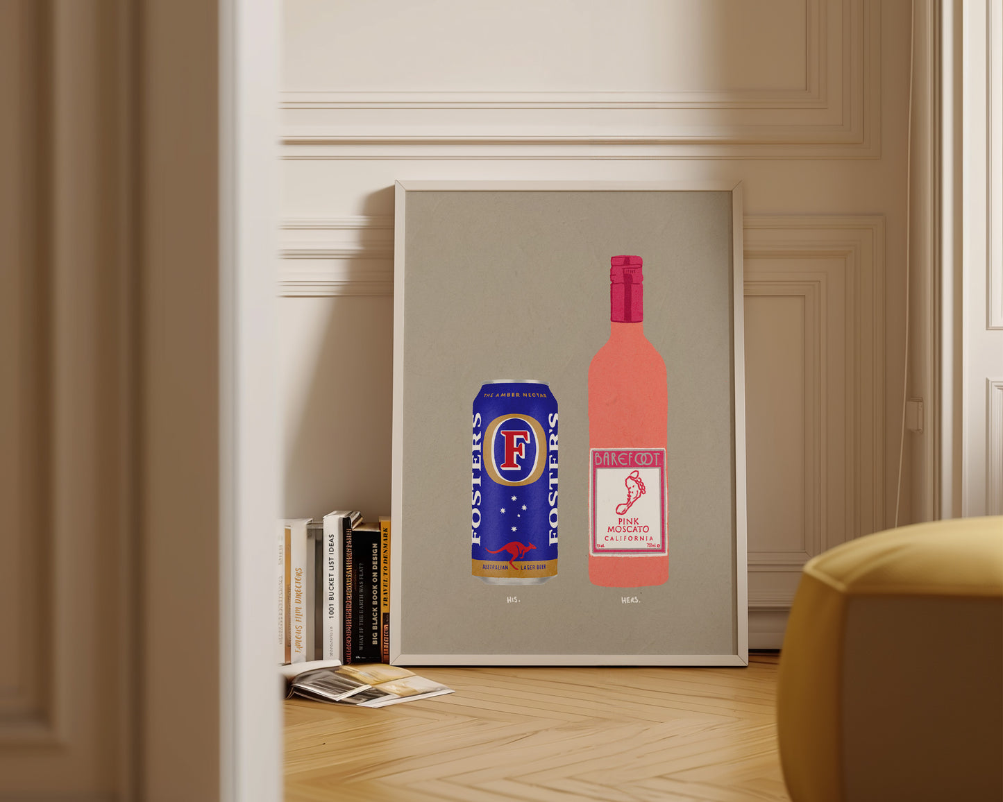 Fosters Can & Pink Moscato Print