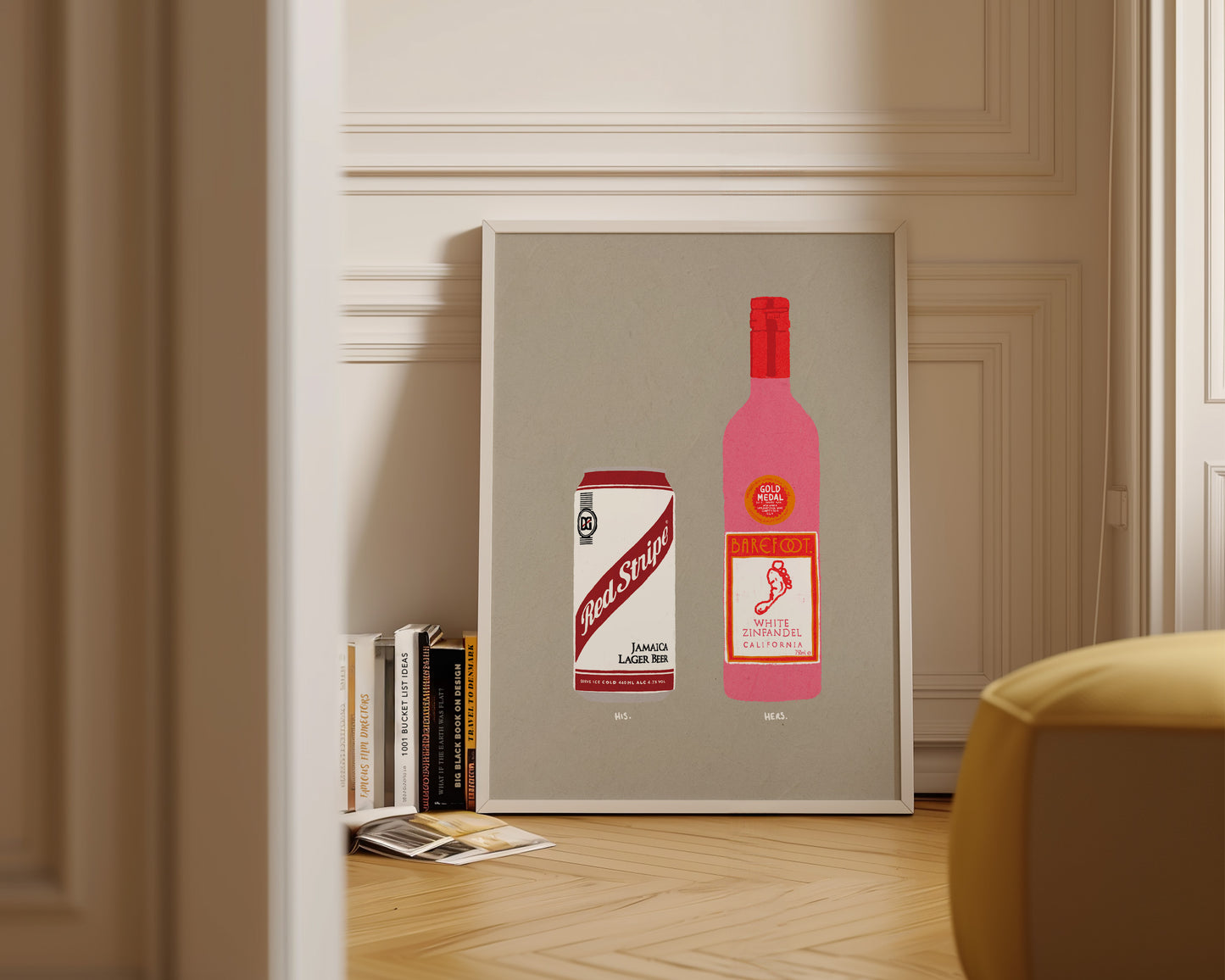 Red Stripe & White Zinfandel Print