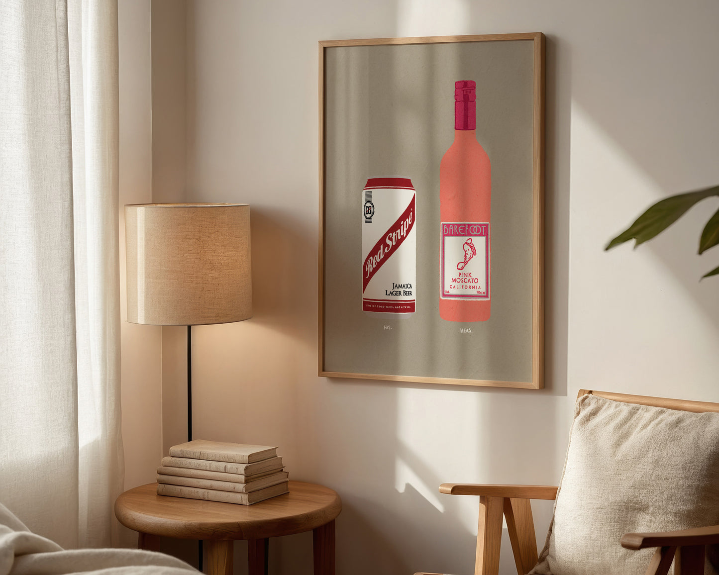 Red Stripe & Pink Moscato Print