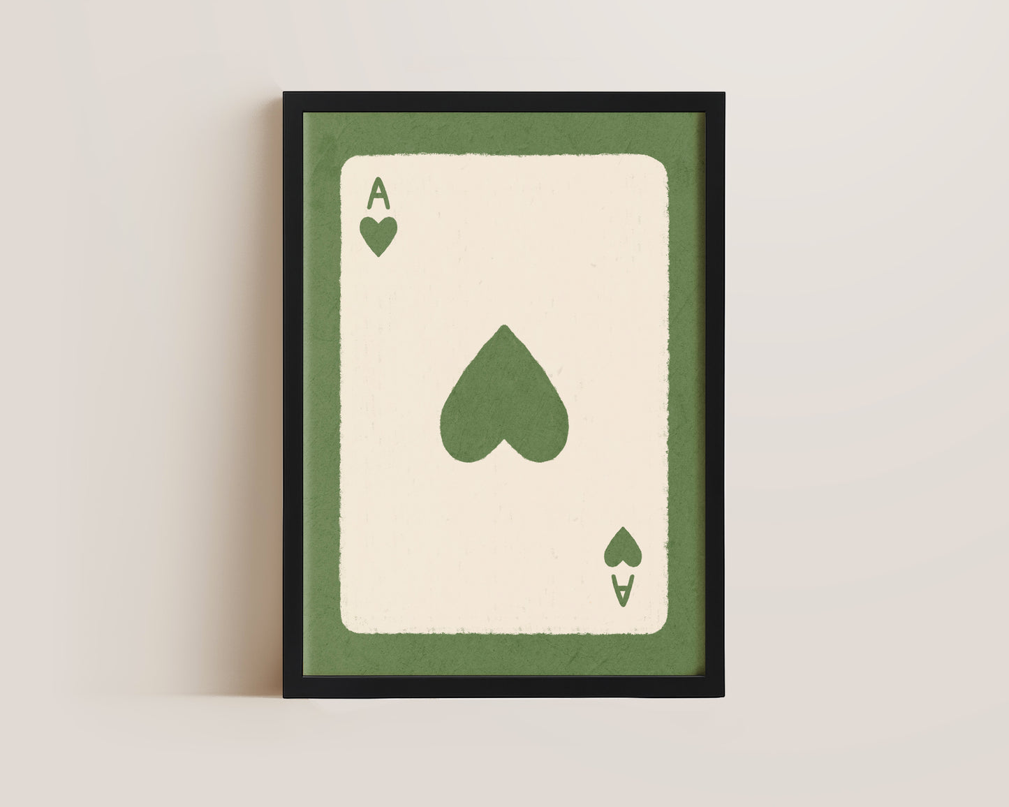 Ace Of Hearts Green Print