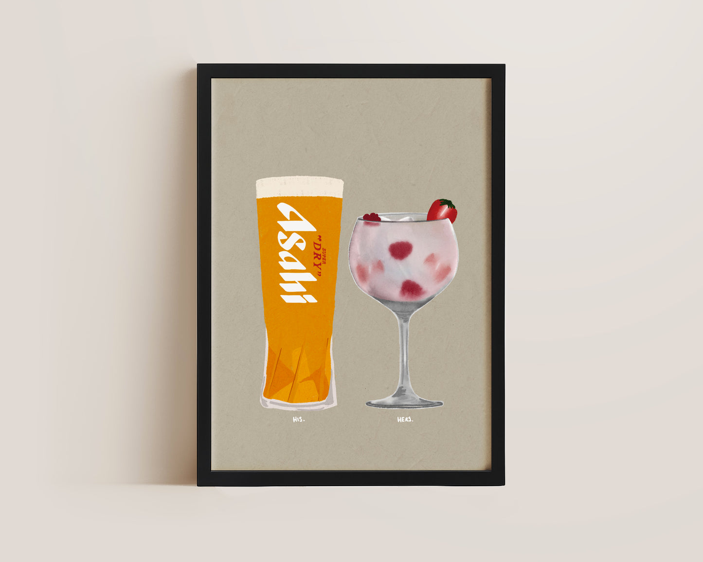 Asahi & Pink Gin Print
