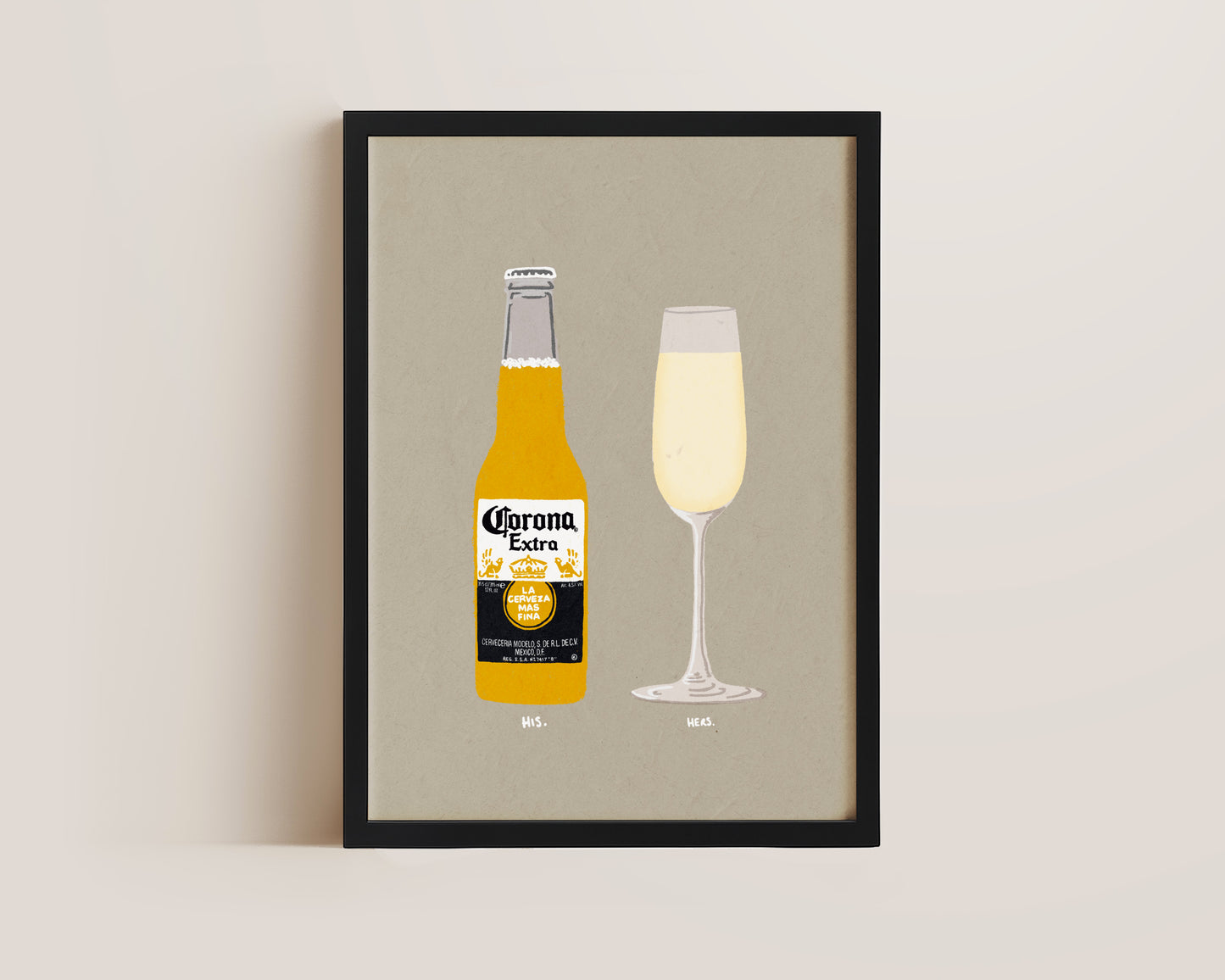 Corona & Prosecco Glass Print