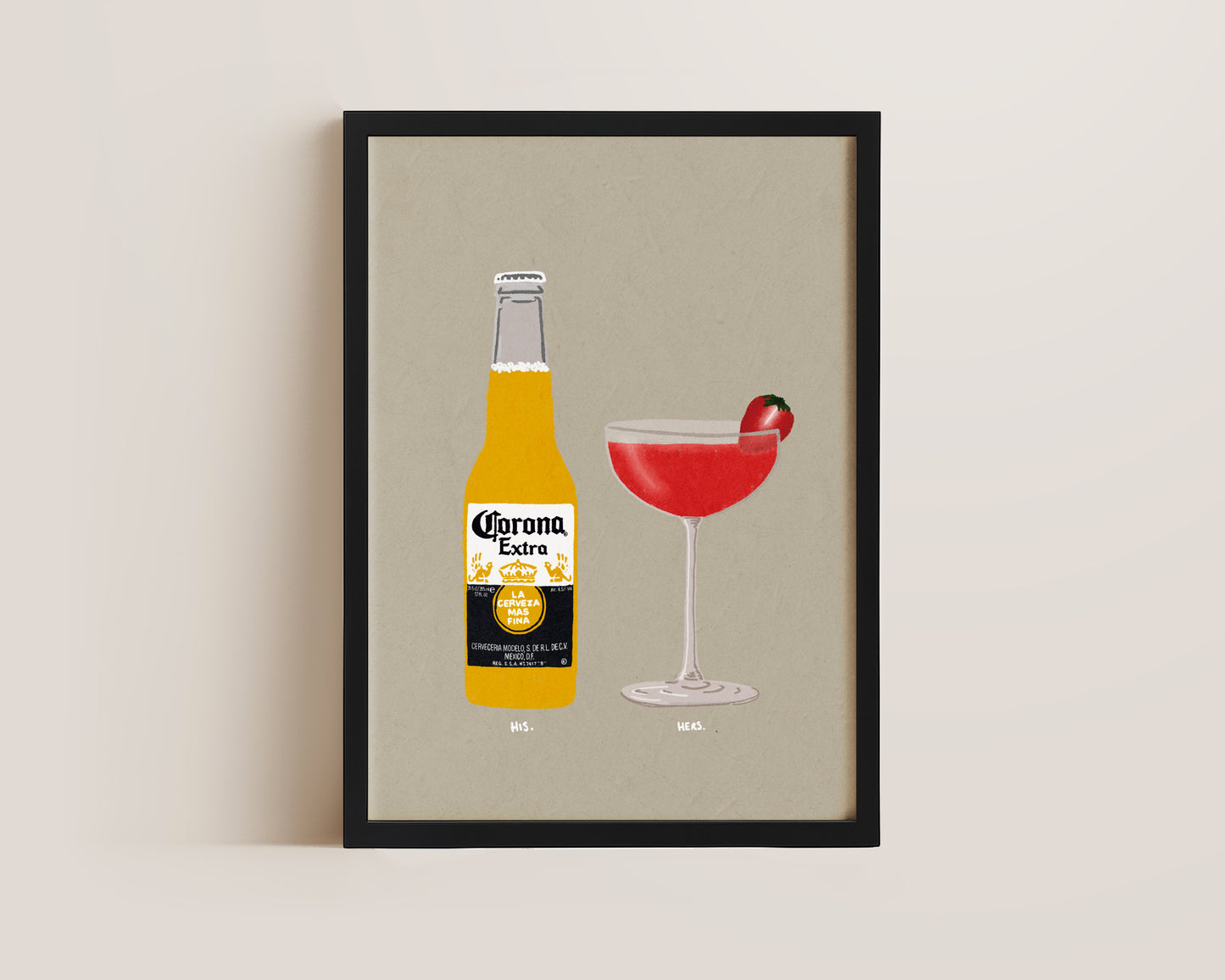 Corona & Strawberry Daiquiri Print