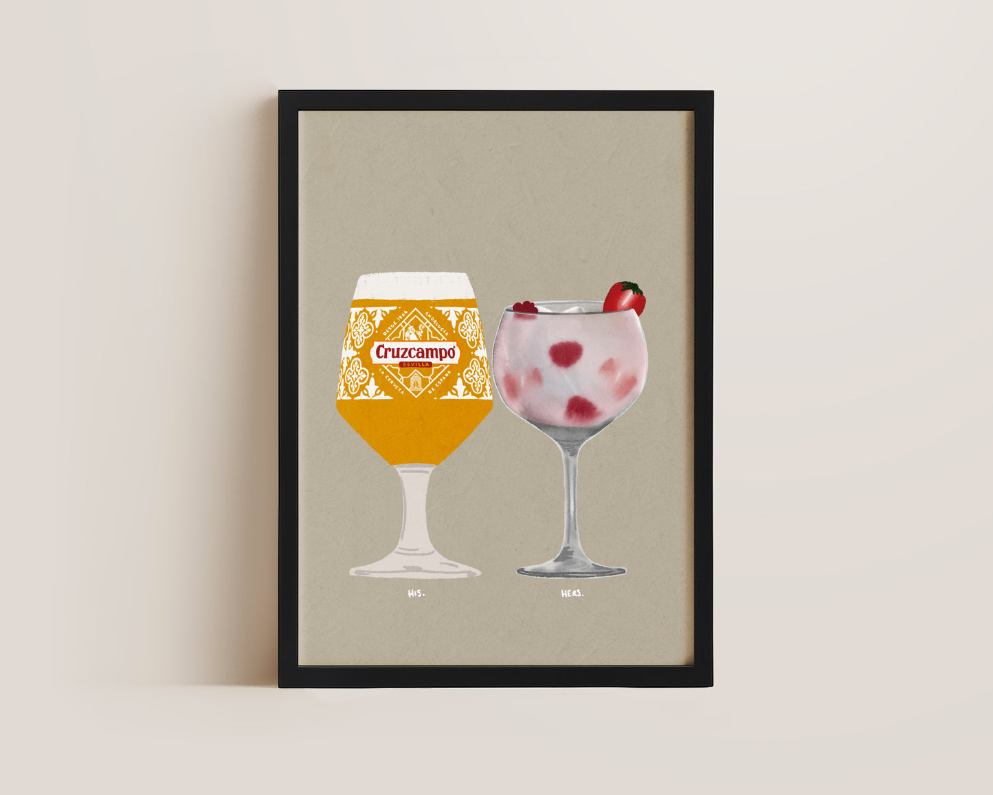 Cruzcampo & Pink Gin Print
