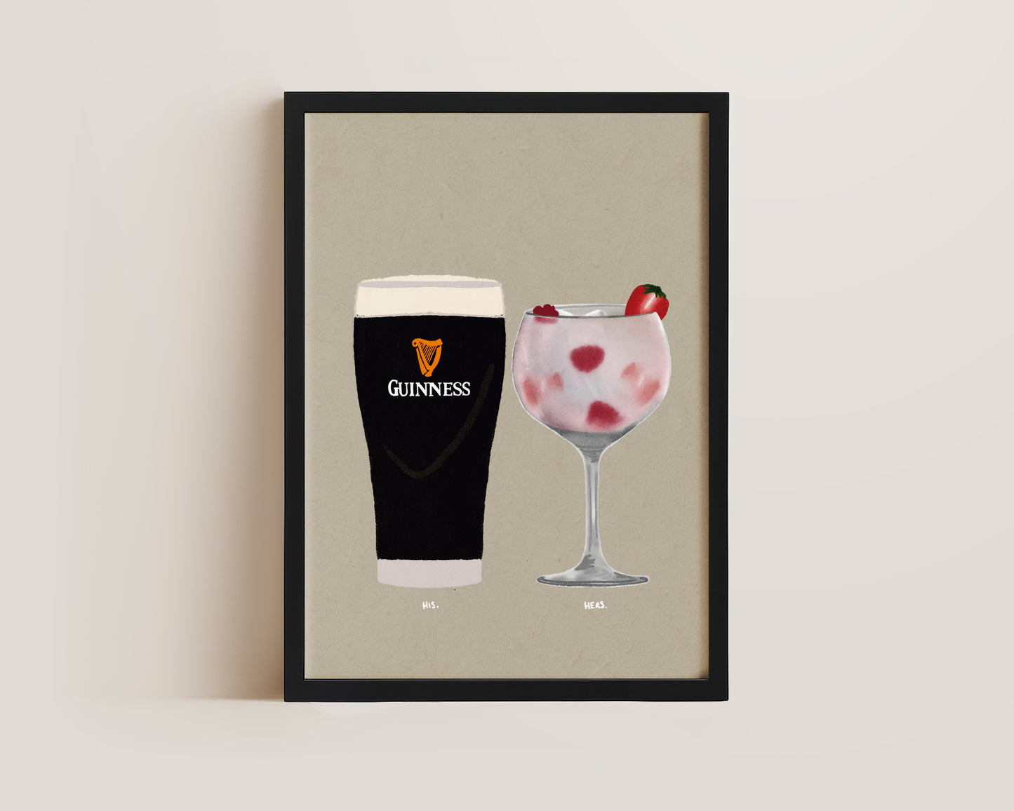 Guinness & Pink Gin Print