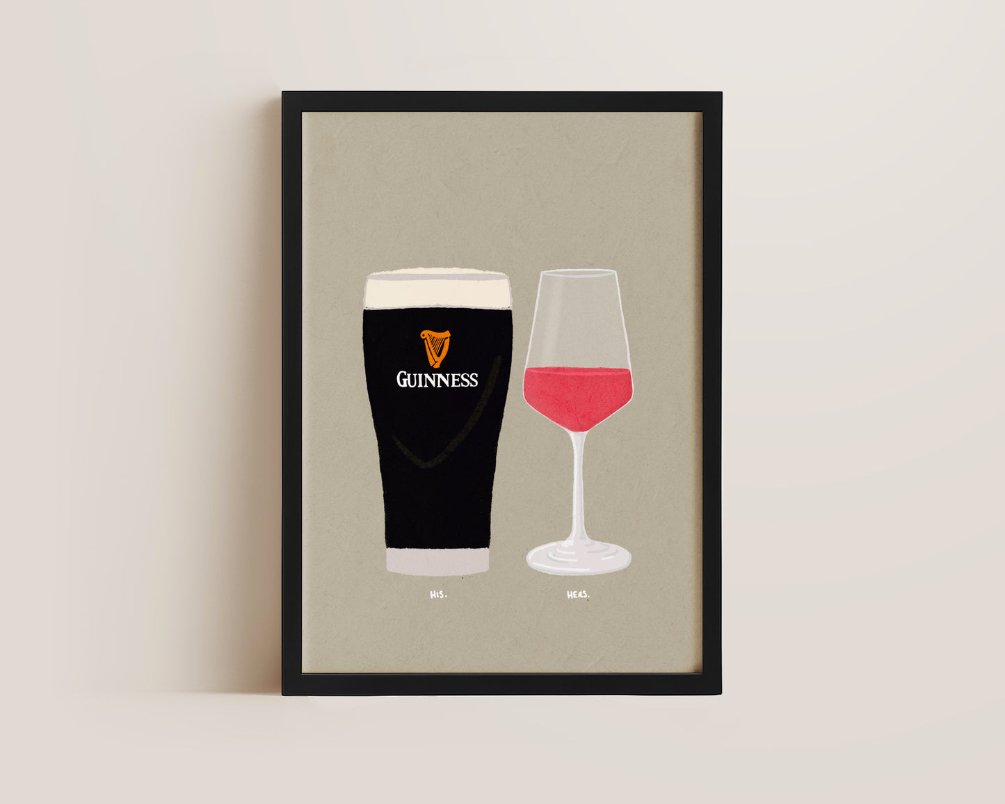Guinness & Rose Wine Print