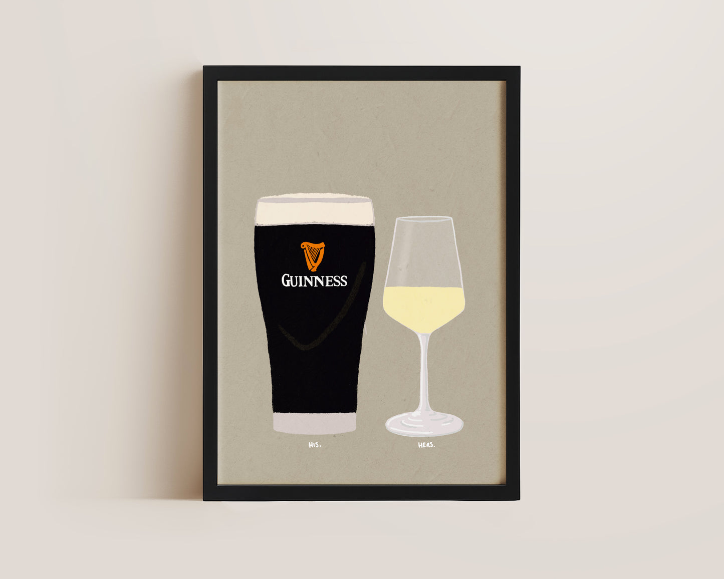 Guinness & Small White Wine Print