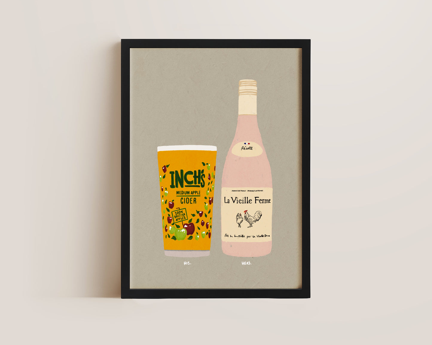 Inch's & Chicken Wine Print