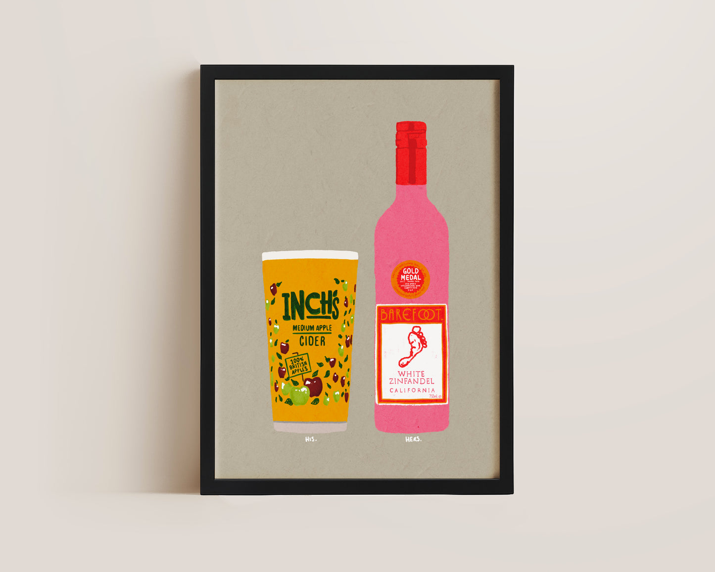 Inch's & White Zinfandel Print
