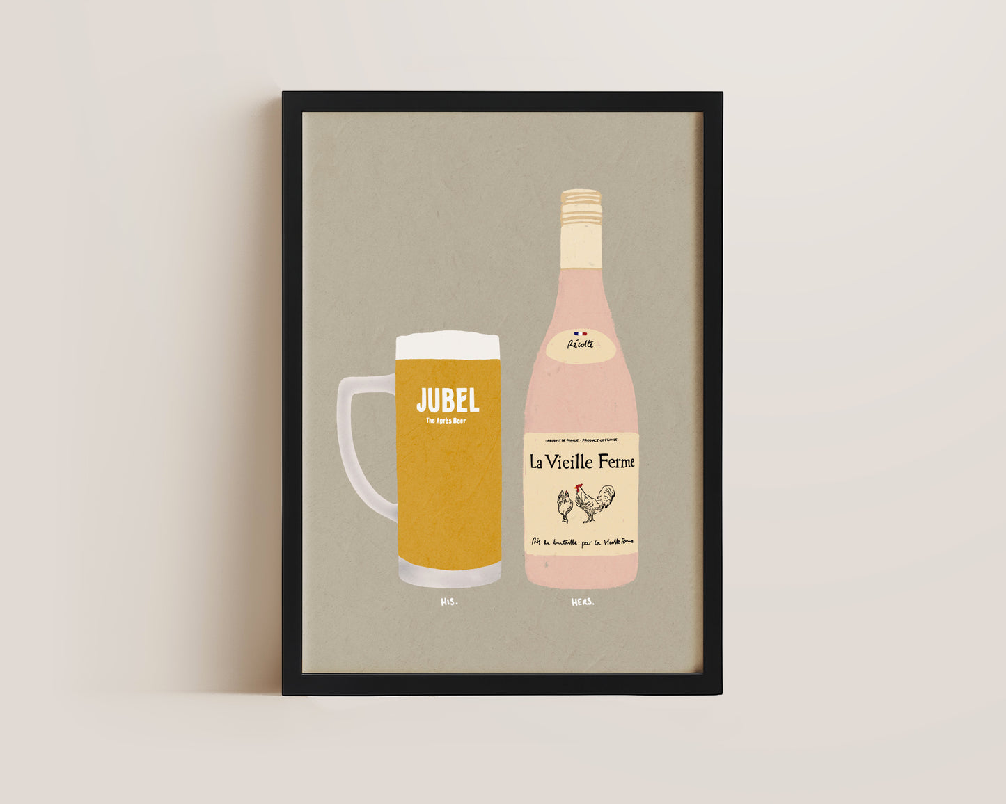 Jubel & Chicken Wine Print