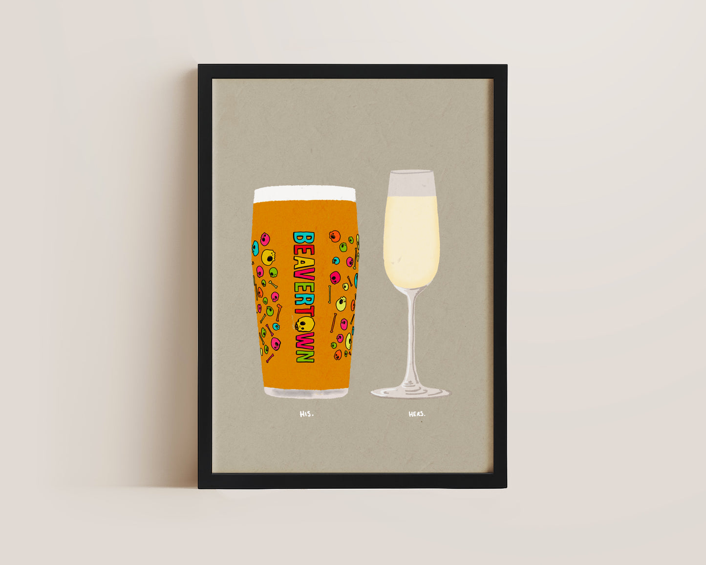 Neck Oil & Prosecco Glass Print