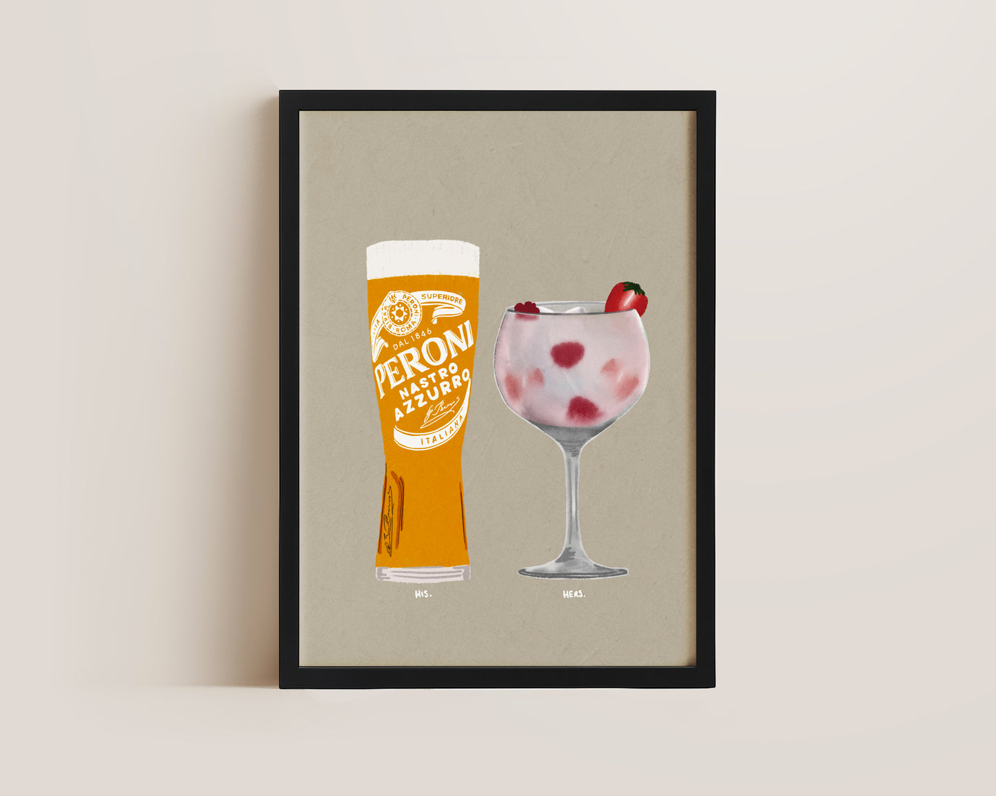 Peroni & Pink Gin Print