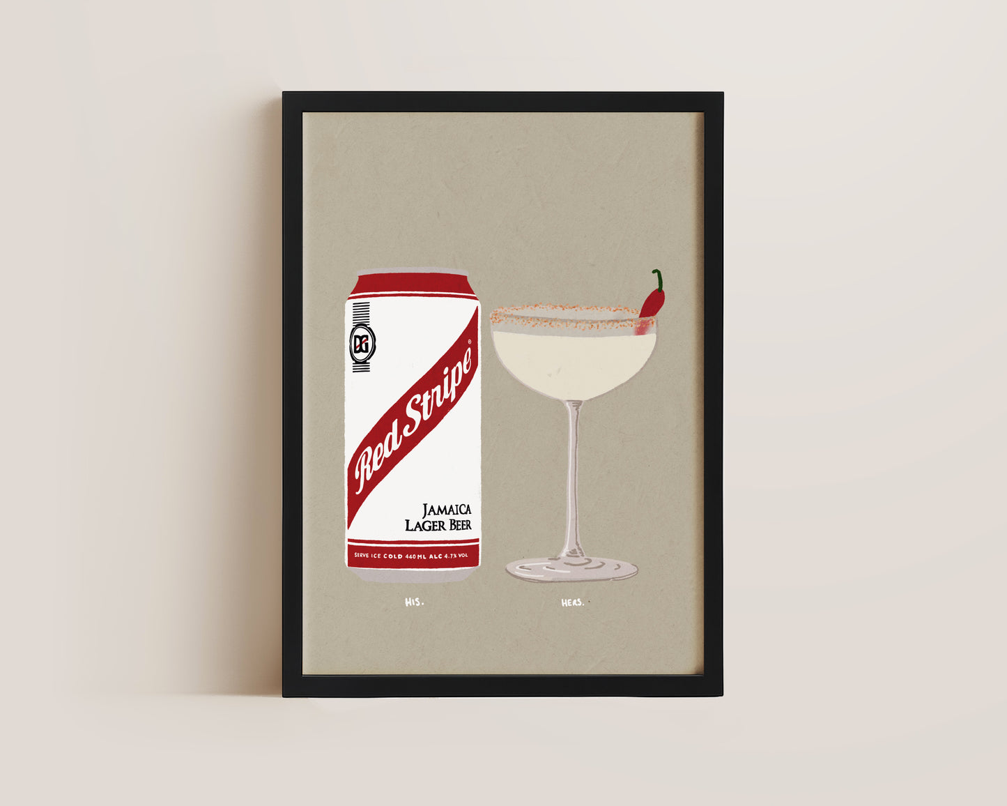 Red Stripe & Spicy Marg Print
