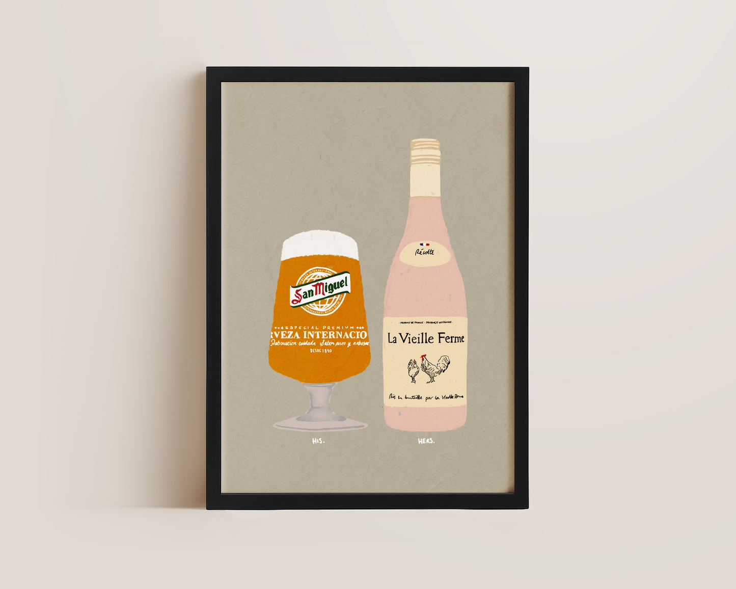 San Miguel & Chicken Wine Print