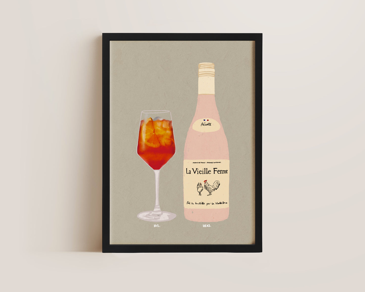 Aperol & Chicken Wine Print