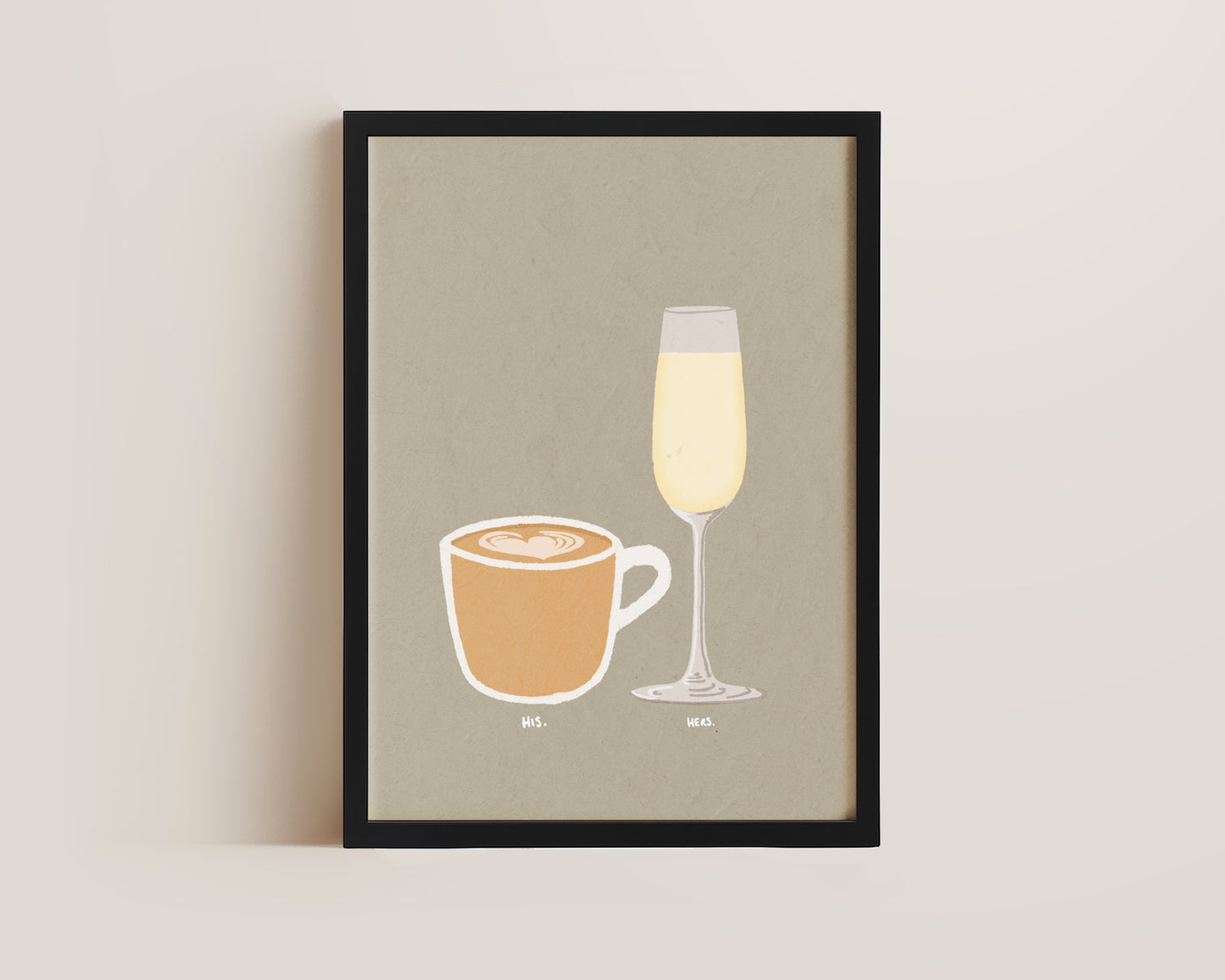 Coffee & Prosecco Glass Print