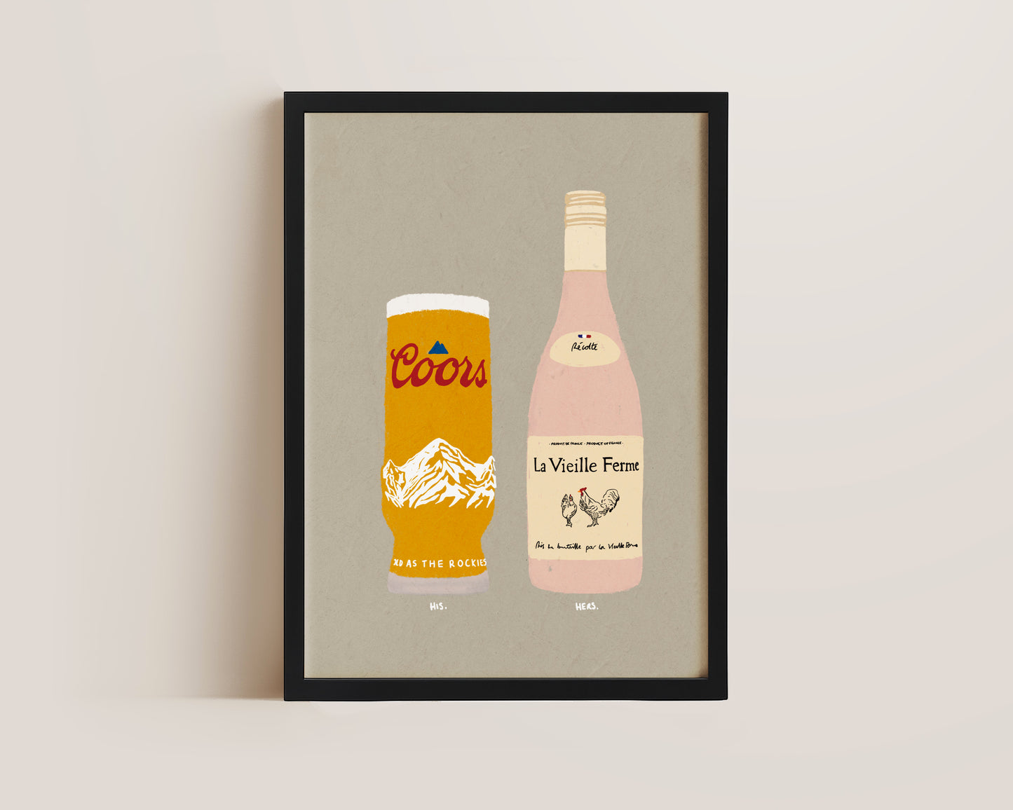 Coors & Chicken Wine Print