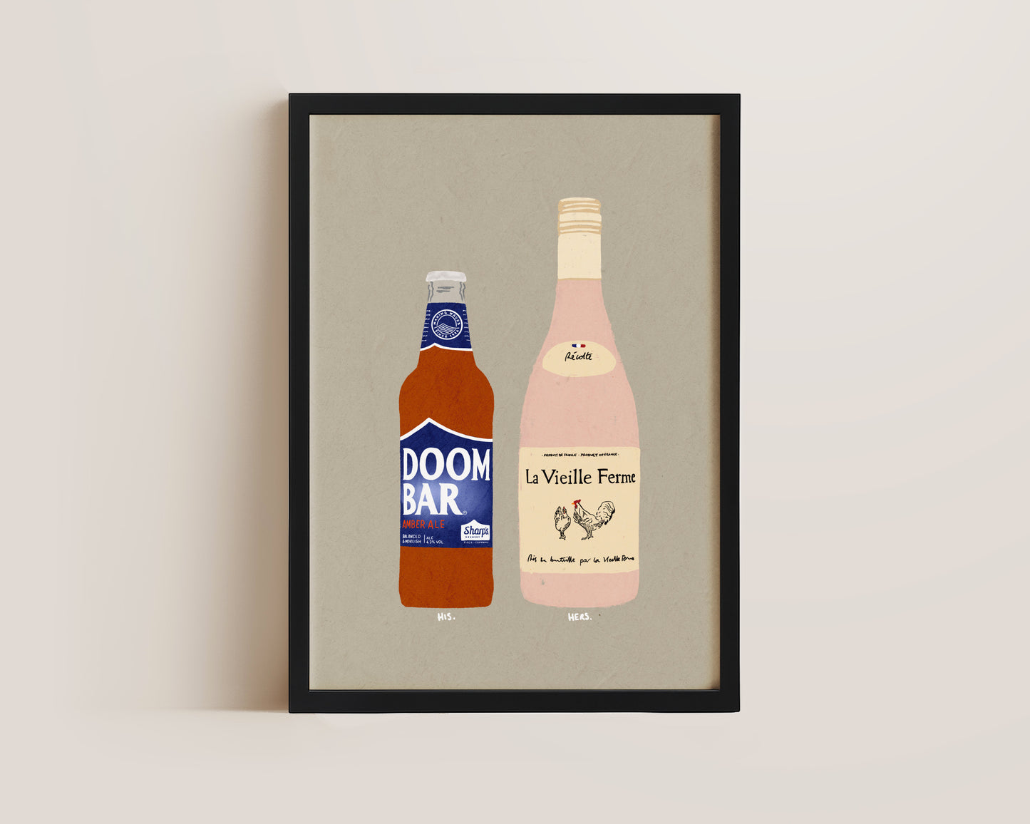 Doom Bar & Chicken Wine Print