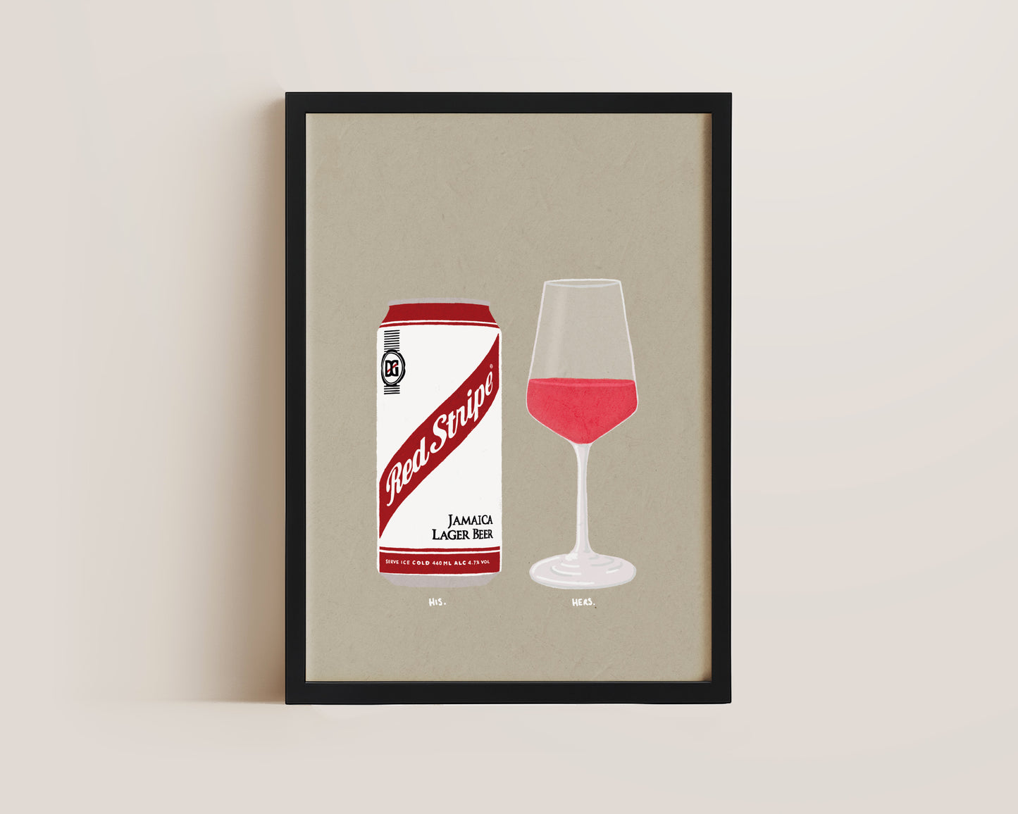Red Stripe & Rose Print