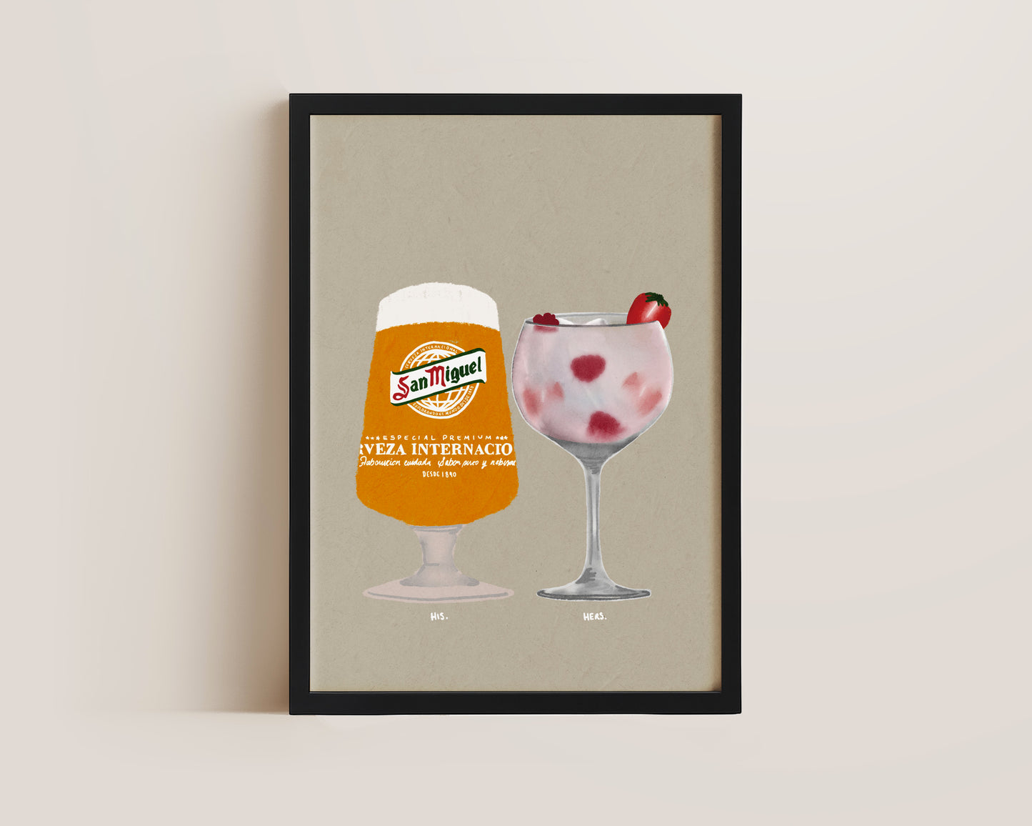 San Miguel & Pink Gin Print