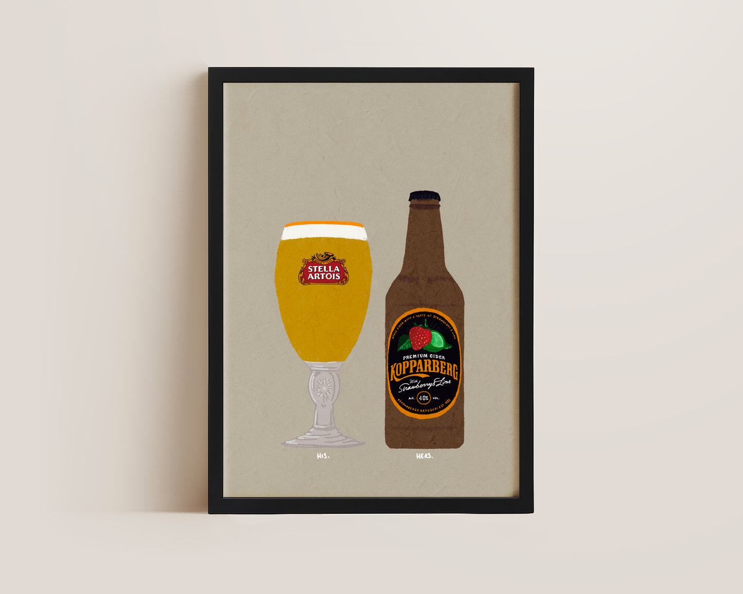 Stella & Strawberry Lime Kopparberg Print