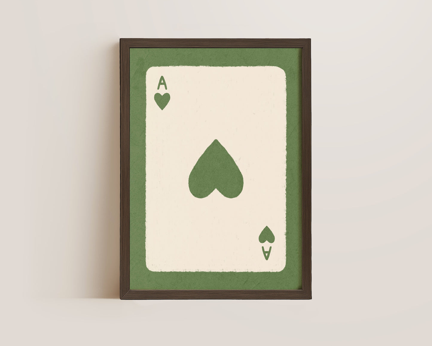 Ace Of Hearts Green Print