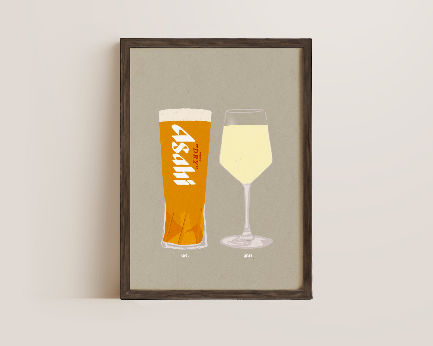 Asahi & White Wine Print