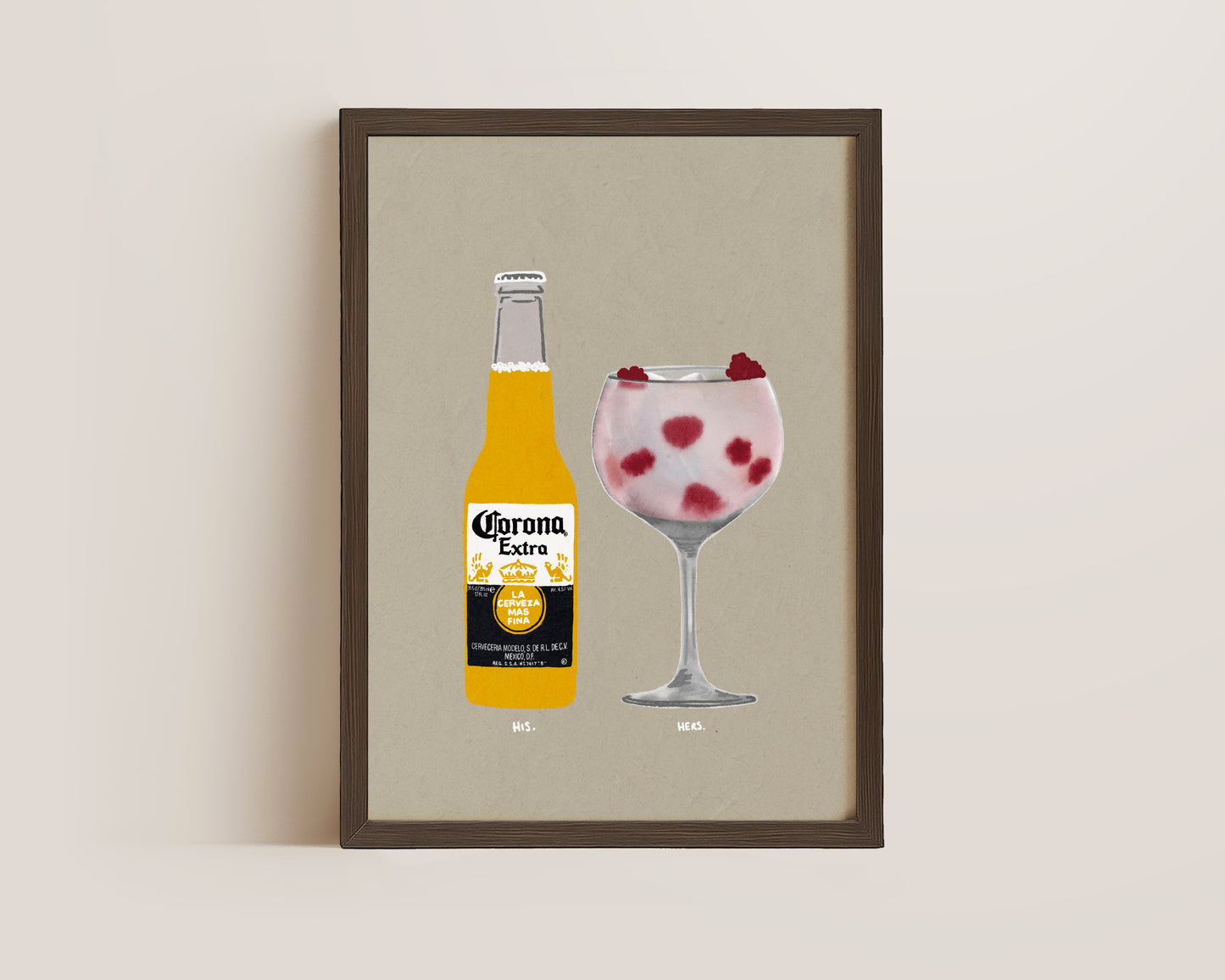 Corona & Raspberry Pink Gin Print