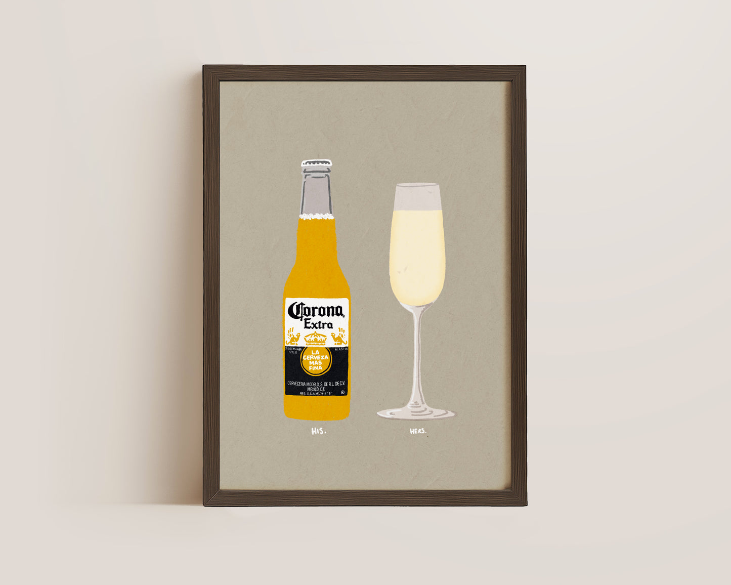 Corona & Prosecco Glass Print