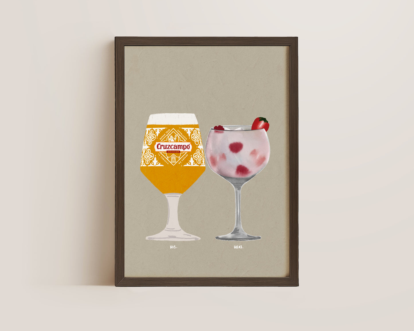 Cruzcampo & Pink Gin Print