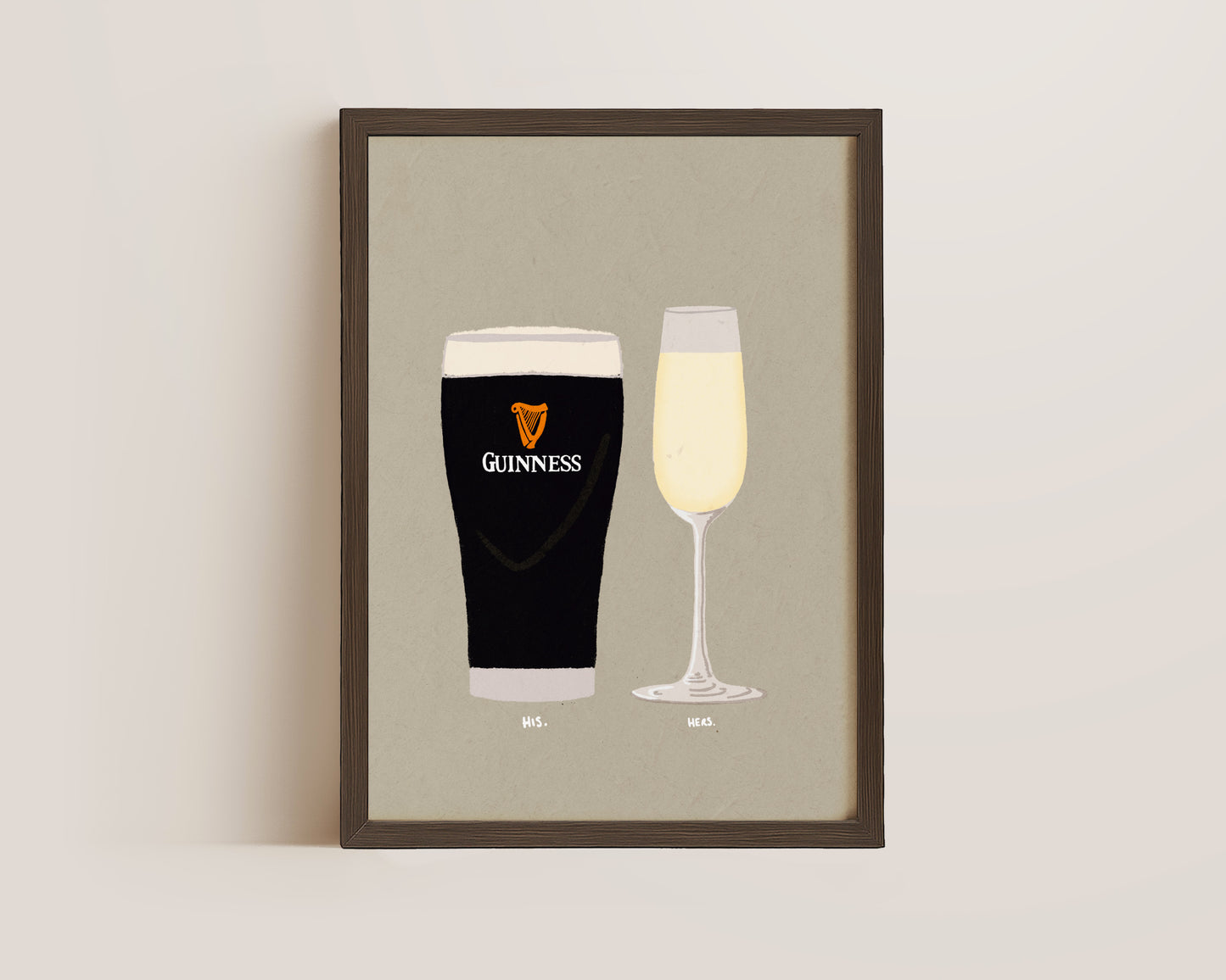 Guinness & Prosecco Glass Print