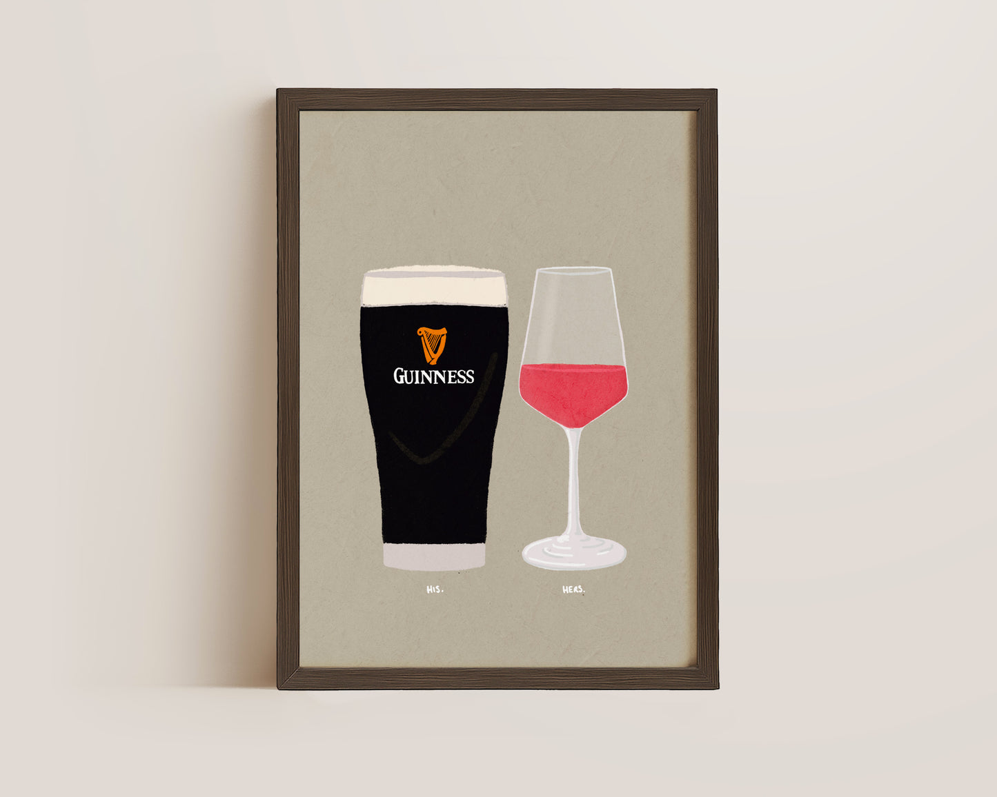 Guinness & Rose Wine Print