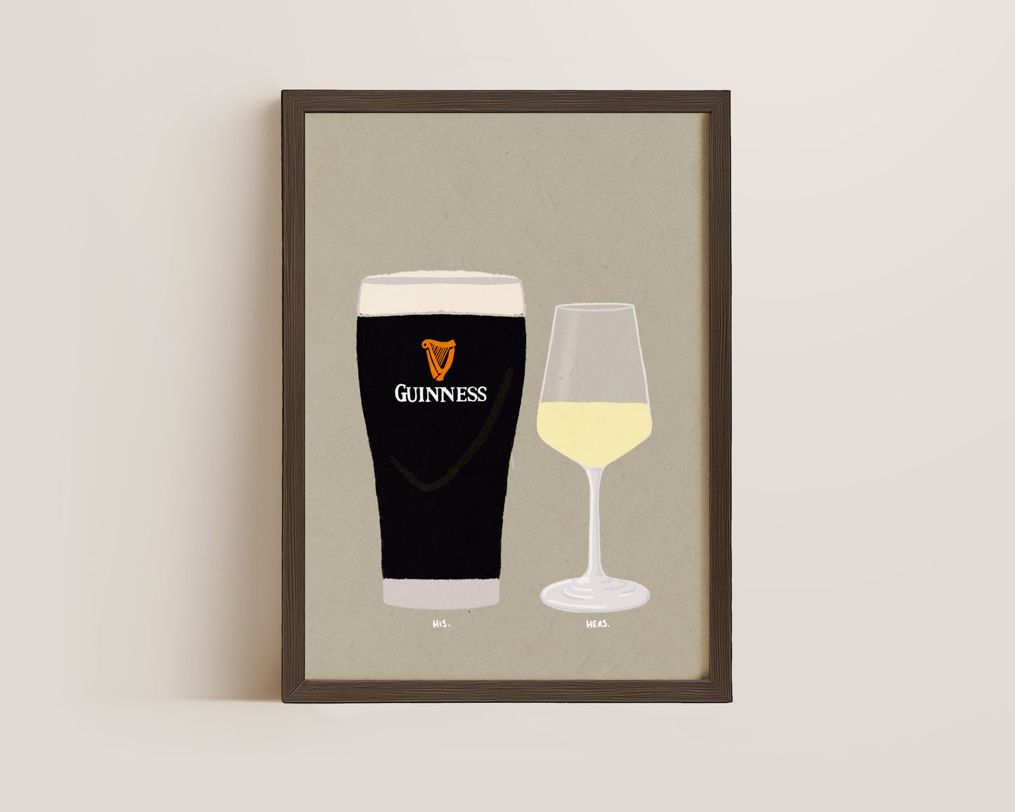 Guinness & Small White Wine Print