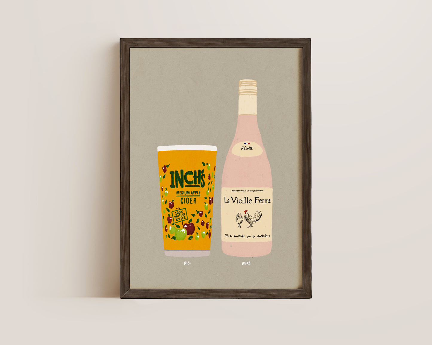 Inch's & Chicken Wine Print