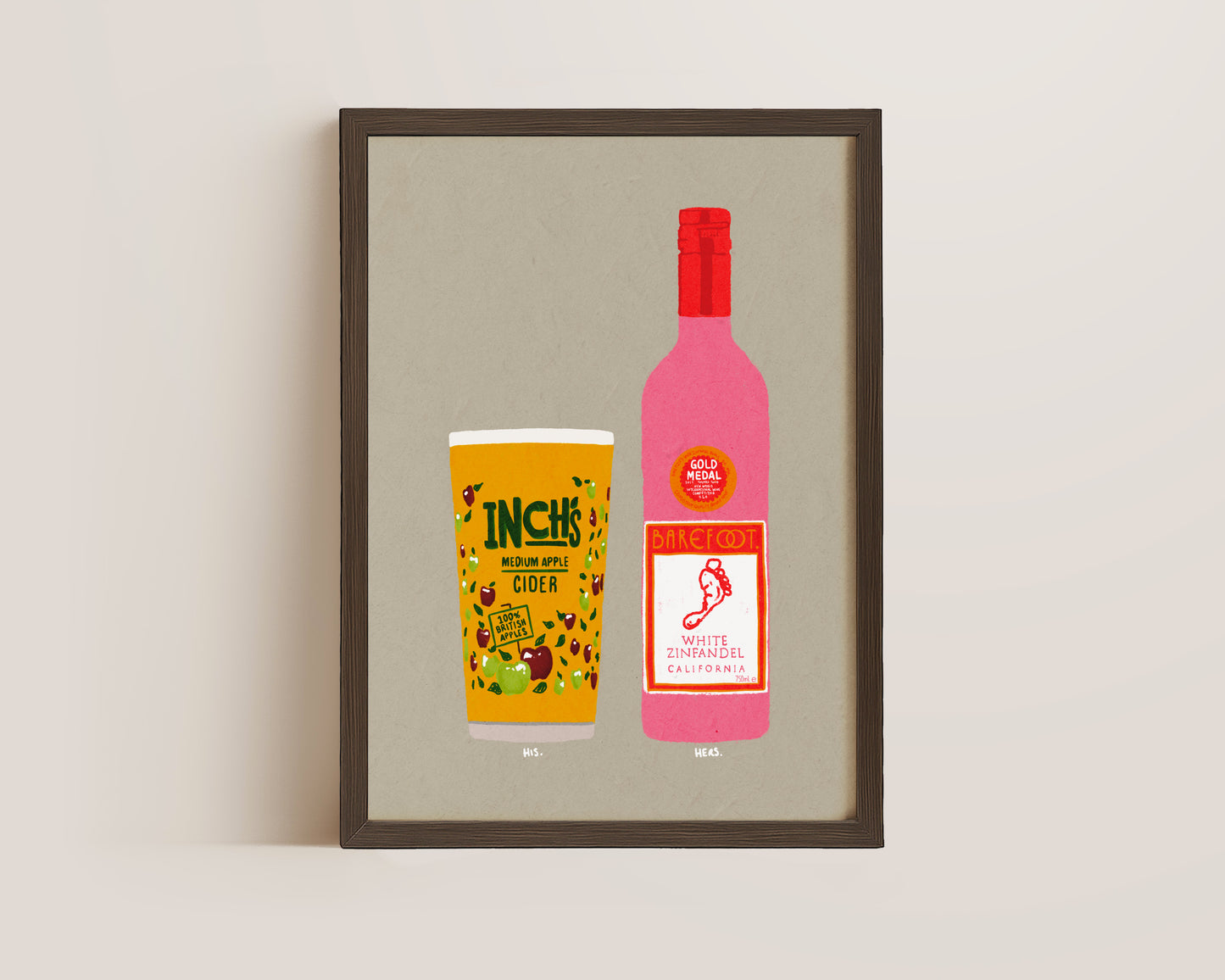 Inch's & White Zinfandel Print