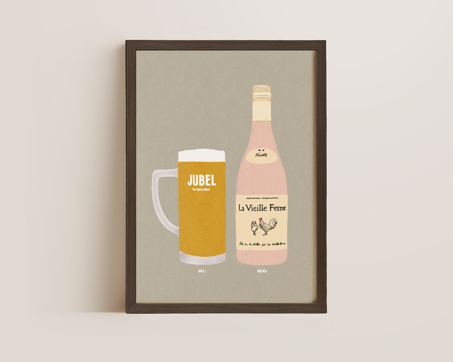 Jubel & Chicken Wine Print