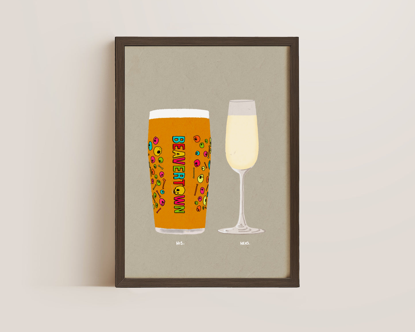 Neck Oil & Prosecco Glass Print