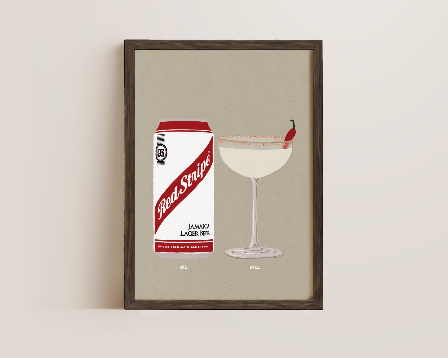 Red Stripe & Spicy Marg Print