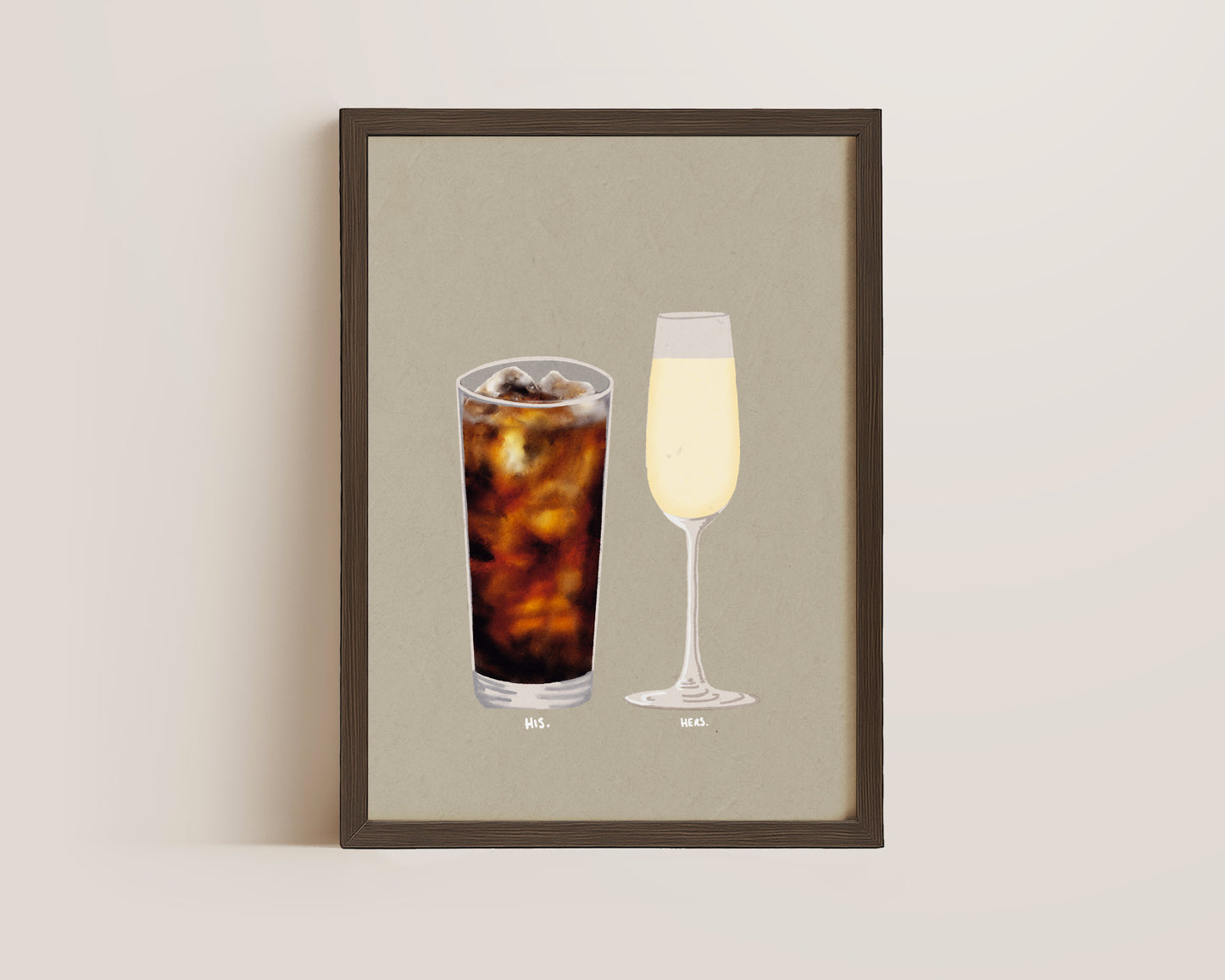 Whisky and Coke & Prosecco Glass Print
