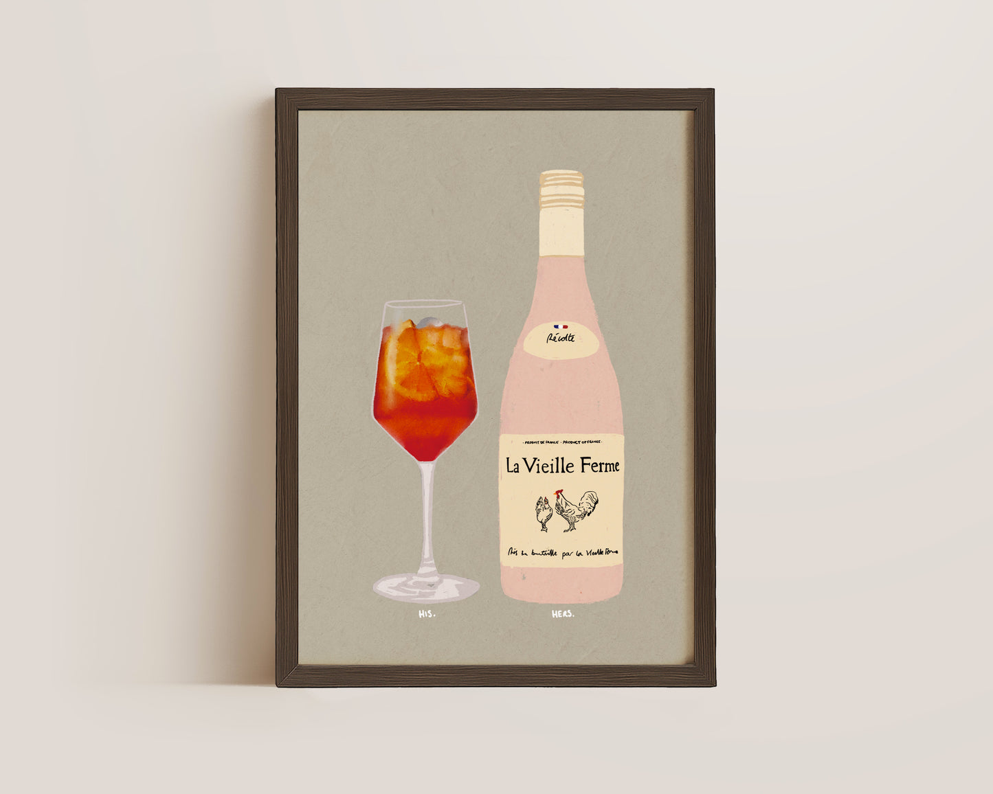 Aperol & Chicken Wine Print