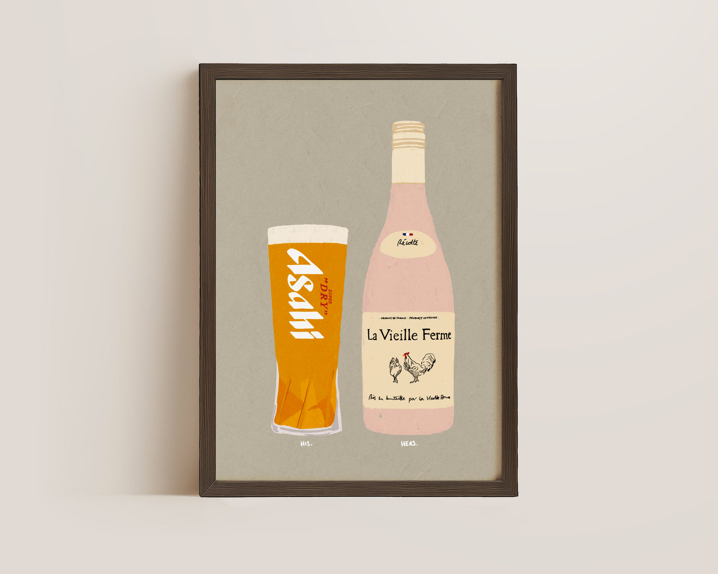 Asahi & Chicken Wine Print