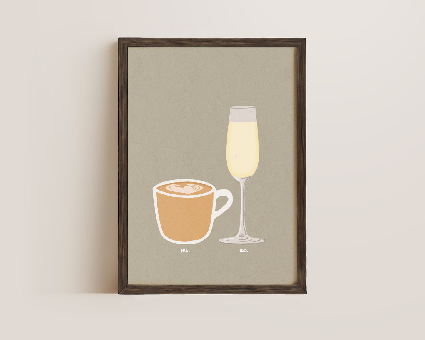 Coffee & Prosecco Glass Print